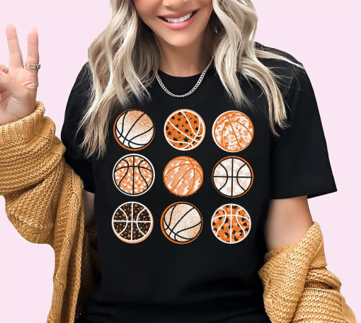 Basketball Shirt Basketballs Tee Game Day Shirt Basketball TShirt Womens Basketball Shirts Gift For Her Basketball Mom Shirt Plus Size Tee