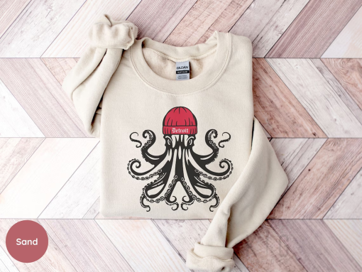 Detroit Hockey Sweatshirt, Octopus Hockey T-Shirt, Gift for Hockey Lover, Detroit Hoodie, Octopus Graphic Tee, Detroit Shirt, Kids Shirt