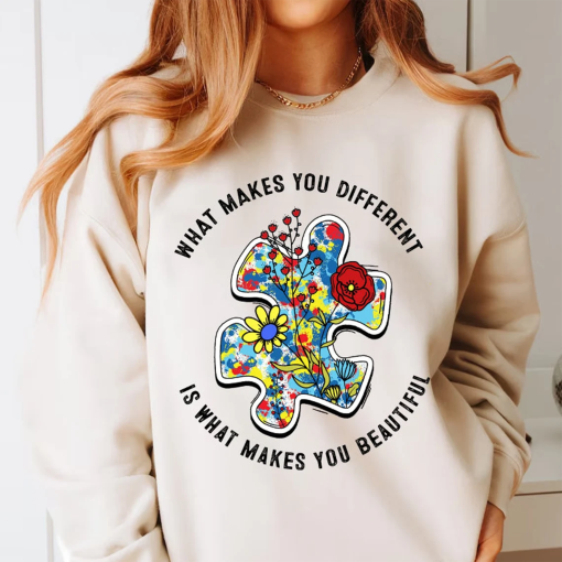 What Makes You Different Is What Makes You Beautiful shirt, Autism shirt, Autism Awareness, Autism Puzzle shirt, Autism Teacher shirt, Autism Mom