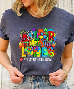 Color outside the lines Autism Awareness Shirt,Autism…