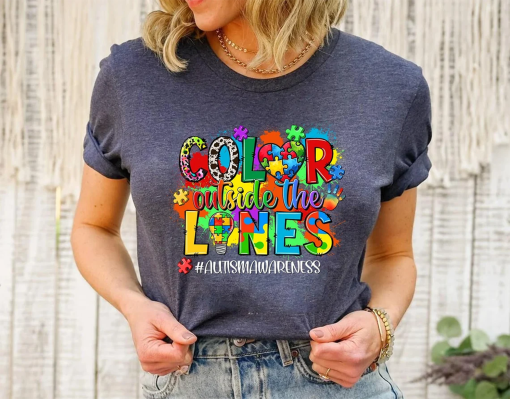 Color outside the lines Autism Awareness Shirt,Autism Awareness Shirt, Autism Mom Shirt, Autism Shirt, Neurodiversity Shirt, Equality Shirt