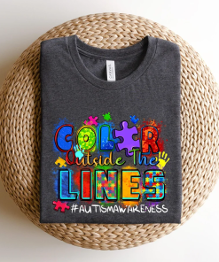 Color outside the lines Autism Awareness Shirt,Autism…