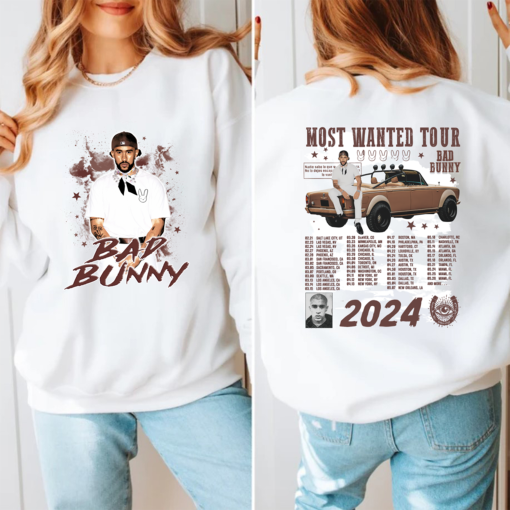 Bad Bunny Most Wanted Tour Sweatshirt, Bad Bunny Merch