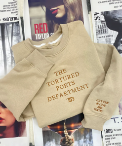 The Tortured Poets Department Embroidered Sweatshirt, TTPD…