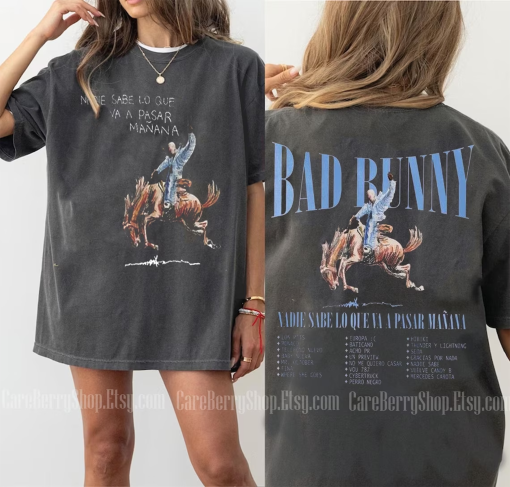 Bad Bunny 2 Side Nadie Sabe Shirt- Bootleg Rap Shirt – Most Wanted 2024 Tour Tshirt – Gift For Woman and Man Unisex T-Shirt