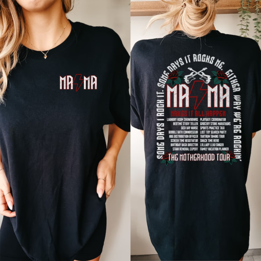 Trendy Mama Rock Shirt, Mama Tour Shirt, Funny Motherhood Shirt, Mothers Day Gift, Cool Trendy Mom Gifts, Badass Comfort Colors Mama T-Shirt