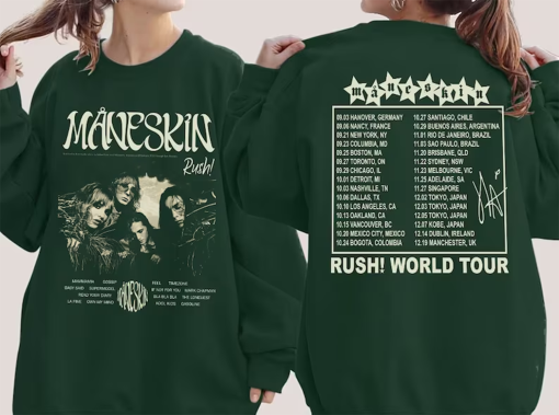 Måneskin Rush! World Tour Concert 2023 T-Shirt, Maneskin Band Shirt, Måneskin 2023 World Tour shirt, Maneskin Tour Gift, Anniversary Gift