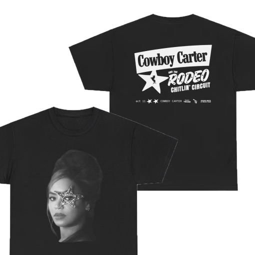 Beyonce Cowboy Carter Portrait Tee: Black and White with Logo, Beyhive Exclusive