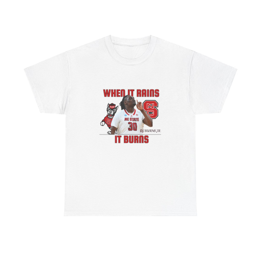 DJ Burns NC State: When it Rains, It Burns Shirt