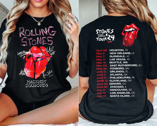 Vintage Rolling Stones Tour 2024 Shirt, Rolling Stones Band Fan Shirt,Hackney Diamonds Tour Shirt,Rock and roll shirt,Music Festival Tee