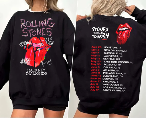 Vintage Rolling Stones Tour 2024 Shirt, Rolling Stones Band Fan Shirt,Hackney Diamonds Tour Shirt,Rock and roll shirt,Music Festival Tee