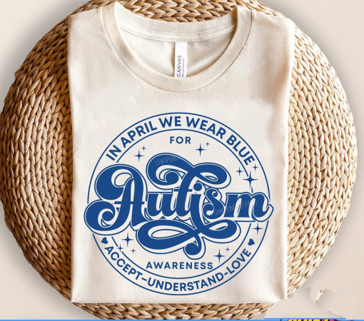 In April we wear blue Tee, Autism awareness Tee, Autism Tee, Autism shirt Shirt