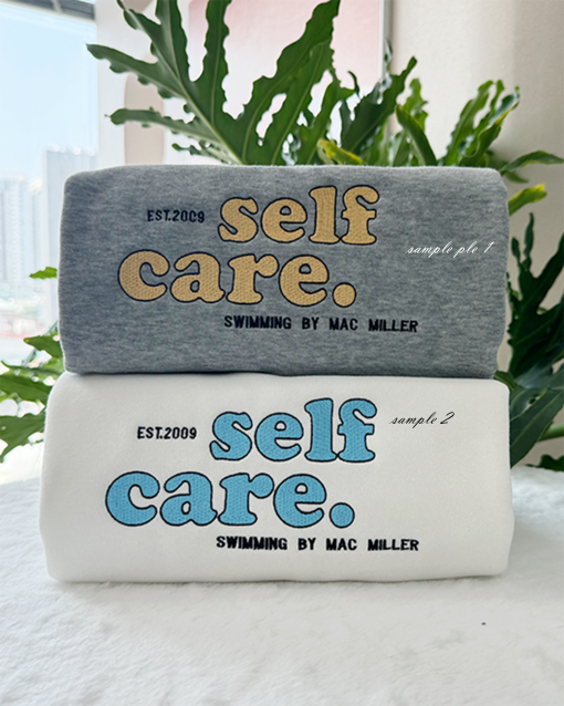 Self Care Mac Miller Embroidered Sweatshirt/Crewneck | Unisex Embroidered Sweatshirt