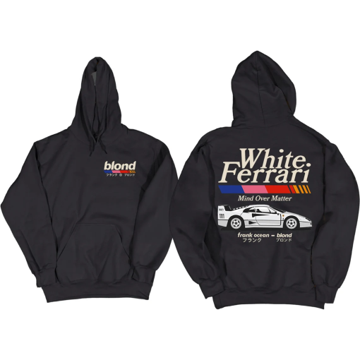 Frank Ocean BLOND WHITE FERRAR! v2 Hoodie | blond album | blonded | music gift | cool gift ideas | Trends Exclusive | Car Hoodie | y2k