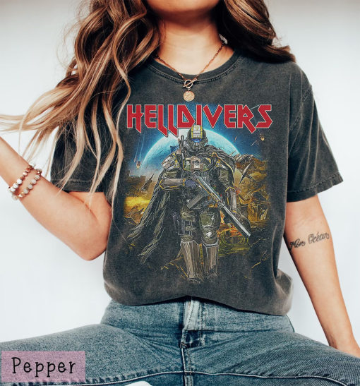 Helldivers 2 Skull Shirt – Helldivers 2 T-Shirt, Helldivers 2 Tee, Parody, Men’s, Unisex & Women’s, Comfort Colors T-Shirt