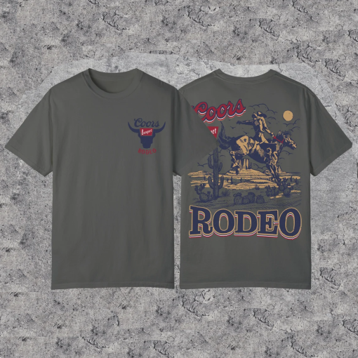 Comfort Colors, Coors Rodeo Vintage Graphic T-Shirt, Retro Cowboy Shirt, Oversized Coors T-Shirt, Vintage Washed Shirt, Gift Oversized Tees