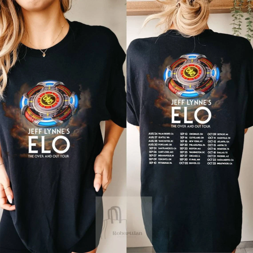 Jeff Lynne’s ELO Shirt, The Over and Out Tour 2024 Shirt, Jeff Lynne’s ELO Band Shirt, Electric Light Orchestra 2024 Tee, Over and Out Tour