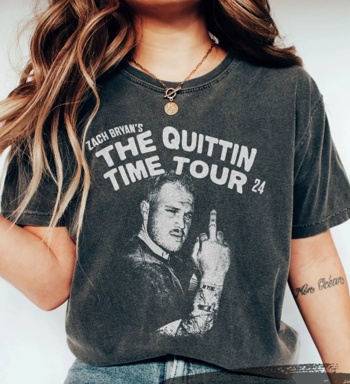 Zach Bryan Quittin Time Tour Shirt, Funny Middle Finger Zach Bryan Shirt, Zach Bryan Retro 90s, The Quittin Time Tour Shirt,Zach Bryan Merch