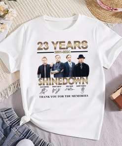 Shinedown 23 Years Signatures T-shirt, Shinedown Rock…