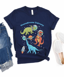 Neurodiverse Universe Dinosaurs In Space Tshirt Neurodiversity…