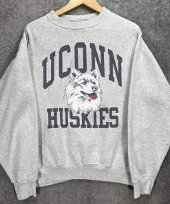 Vintage U.conn Hus.kies Sweatshirt, University of Connecticut…