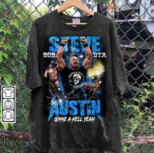 Vintage 90s Graphic Style Steve Austin T-Shirt – Steve Austin T-Shirt – American Professional Wrestler Tee For Man and Woman Unisex Shirt