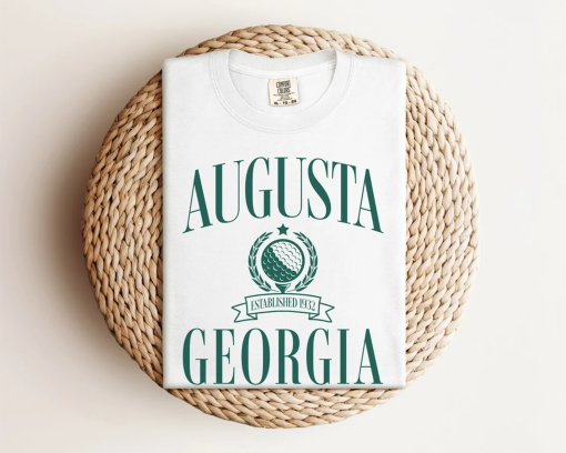 Augusta, Georgia Comfort Colors Short Sleeve T-Shirt | Vintage, Retro Style Golf Country Club Shirt | Gift for Golfer, Him, Her | Golf Trip