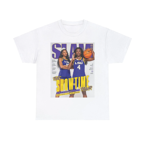 Angel Reese and Flau’Jae Johnson LSU Tigers WNBA Slam Cover Tee Shirt