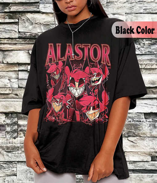 Alastor Wash Unisex Oversize Shirt | Alastor Hazbin Hotel Vintage Shirt | Presenter Homage Graphic Unisex TShirt | Retro 90’s Fans Tee Gift