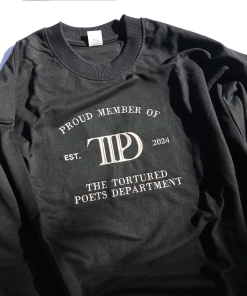 Tortured Poets Department Embroidered Sweatshirt, Crewneck, TS,…