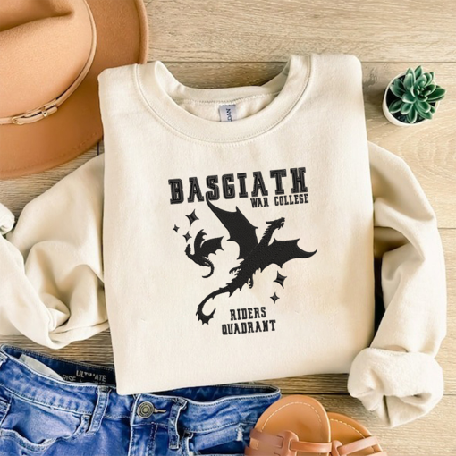 Basgiath Embroidered Shirt, Yourth Wing Sweatshirt, Dragon Embroidered Sweatshirt