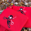 Heart Spider Hoodie and Sweatshirt Personalized with Initials, Valentine’s Day Embroidered Sweatshirts, Couple Matching Sweatshirt, T-Shirt