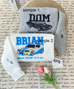 Brian And Dominic Toretto Embroidered Sweatshirt, Fast…