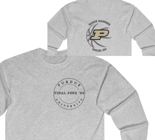 Unisex Purdue Final four long sleeve t-shirt, purdue apparel, purdue university basketball clothing