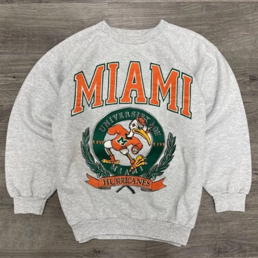 Vintage NCAA Miami Hurricanes Logo Sweatshirt, University of Miami Shirt,Unisex T-Shirt Sweatshirt Hoodie,Shirt For Men Women, Vintage Shirt