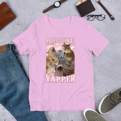 Professional Yapper Funny Cat Meme T-shirt, Gift for Her, Goofy Ahh Tshirt, Fluent in Yapanese, Ironic Cats Shirt, Retro Vintage Pet Merch