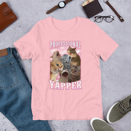 Professional Yapper Funny Cat Meme T-shirt, Gift for Her, Goofy Ahh Tshirt, Fluent in Yapanese, Ironic Cats Shirt, Retro Vintage Pet Merch