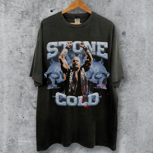 Vintage 90s Bootleg Style Stone Cold T-Shirt, Sweatshirt, Hoodie, 90s Graphic Tee, Retro Steve Austin Gift For Women and Man Unisex T-Shirt