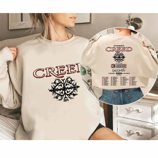 Creed 2024 Tour Summer of ’99 Tour Shirt, Creed 2024 Concert Shirt, Creed Band Fan Gift, Rock Band Creed Graphic Shirt, Creed Tour Merch