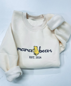 Embroidered Custom Mama Bear Sweatshirt For Mom…