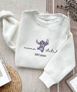 Mama Stitch Embroidered Sweatshirt and Hoodie, Personalized…