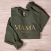 Mama Stitch Embroidered Sweatshirt and Hoodie, Personalized Mom Sweatshirt with children’s names, Mom Gift for Mothers Day