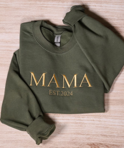 Personalized Mama Embroidered Sweatshirt, Custom Mom Embroidery…