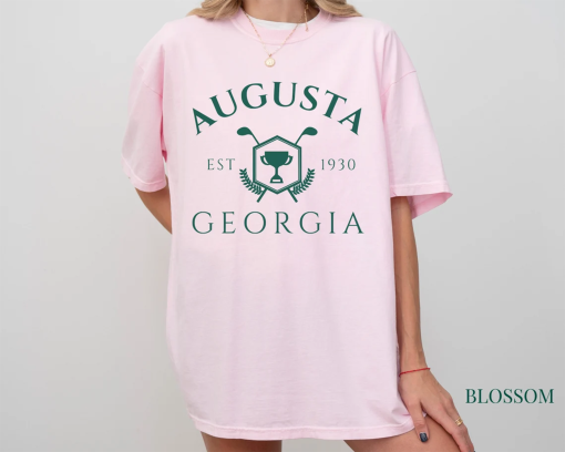 Augusta, Georgia Comfort Colors Short Sleeve T-Shirt | Vintage Style Golf Shirt | Men, Women’s | Gift for Her, Golfer | Golf, Country Club