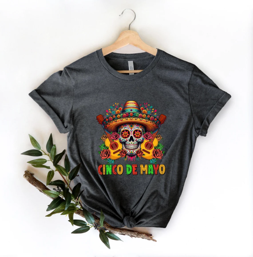 Cinco De Mayo Skull Shirt, Skull Shirt, Mexican Skull Tshirt, Cinco De Mayo Shirt, Sombrero Hat, Mexican Party Shirt,Fiesta Party Shirt Gift