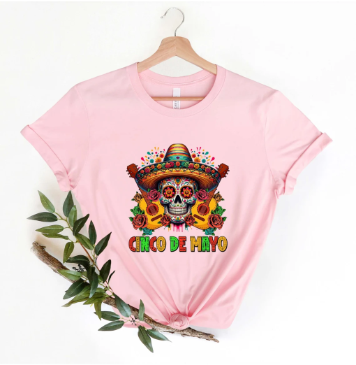 Cinco De Mayo Skull Shirt, Skull Shirt, Mexican Skull Tshirt, Cinco De Mayo Shirt, Sombrero Hat, Mexican Party Shirt,Fiesta Party Shirt Gift