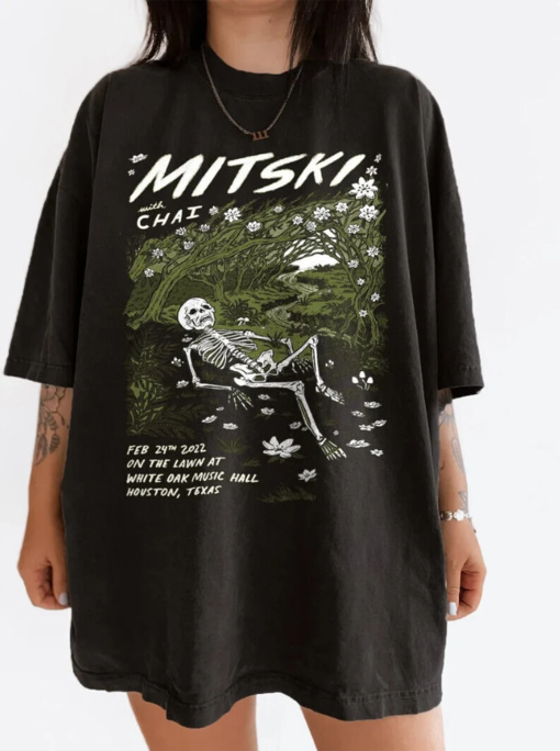 Mitski Shirt, Skelleton Mitski with Chai shirt, Skull Mitski 2024 Concerts Fans Gift Shirt