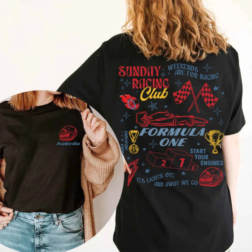 Formula 1 Shirt, Sunday Racing Club Shirt, Aesthetic F1 Tee, Cute Formula 1 Shirt, Gift For Formula 1 Fan, F1 Gifts For Girl