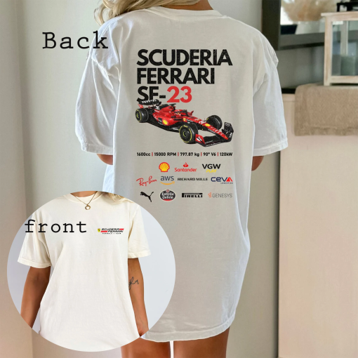 Vintage Racing T-Shirt | Carlos Sainz & Charles LeClerc | Comfort Colors | Unisex T-Shirt | Double-Sided Design