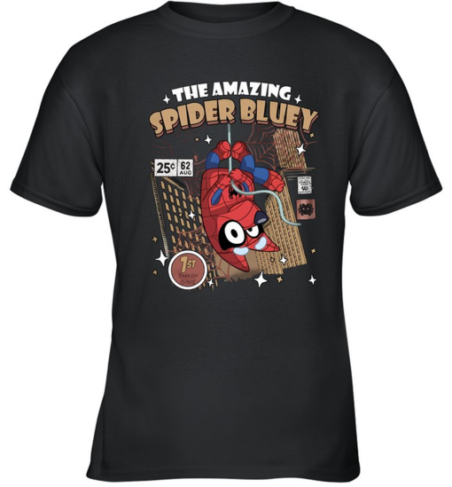 The Amazing Spider Blue Dog Shirt, Blue Dog Family Shirt, Spiderdog Blue Dog, Blue Dog Cartoon Shirt, Blue Dog Birthday Party Shirt